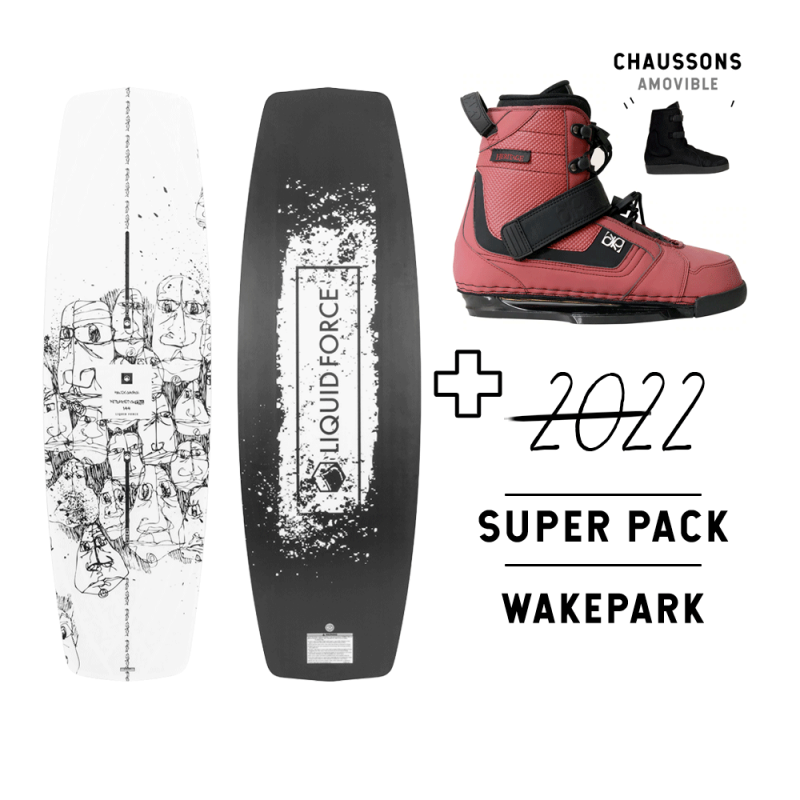 Pack wakeboard 2022 Butterstick pro Liquid Force + chausses Heritage Double Up