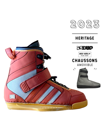 Heritage chausse wakeboard à chausson amovible park double up wake DUP 2023 wakeshop