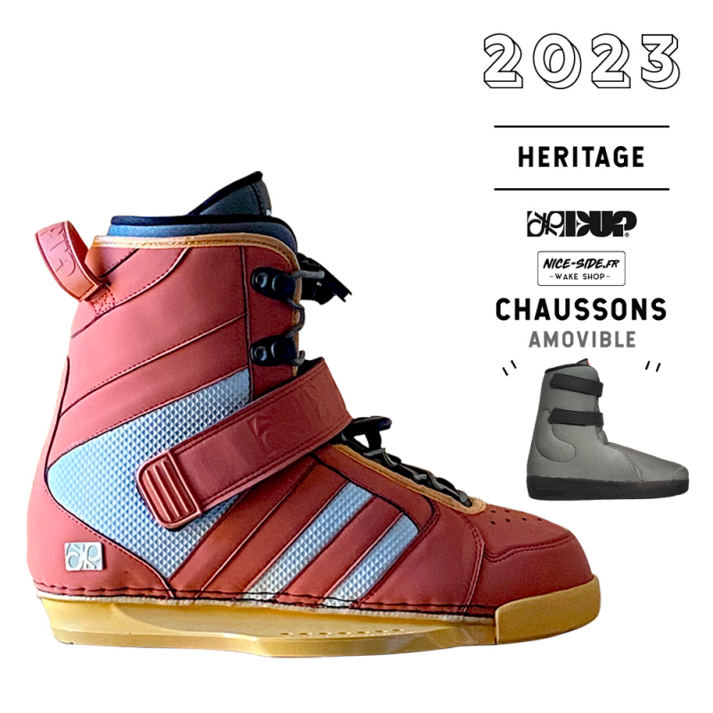 Heritage chausse wakeboard à chausson amovible park double up wake DUP 2023 wakeshop