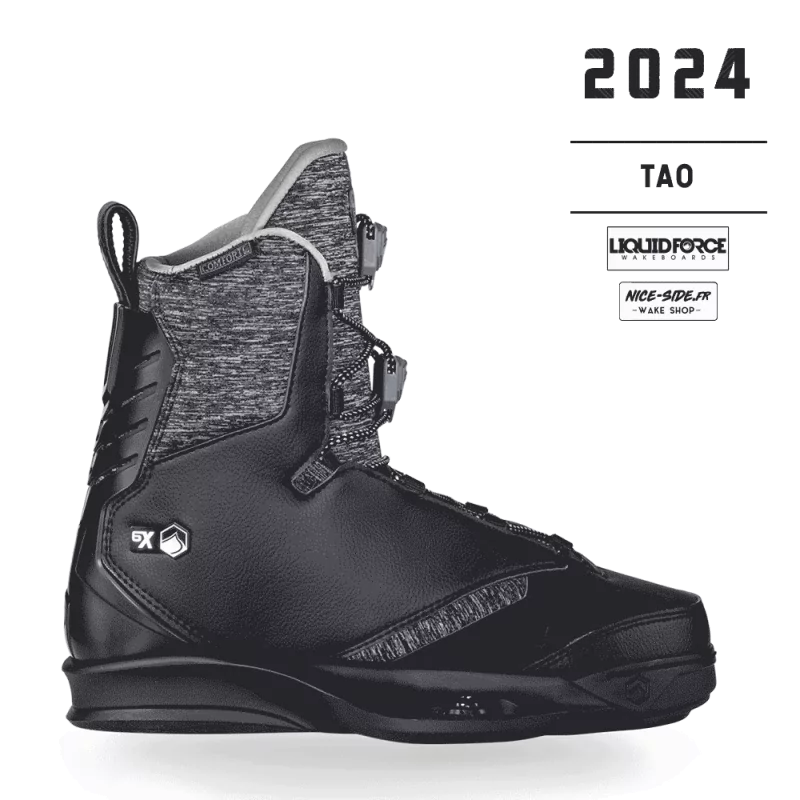 Liquid force tao noir black chausses wakeboard homme 2024