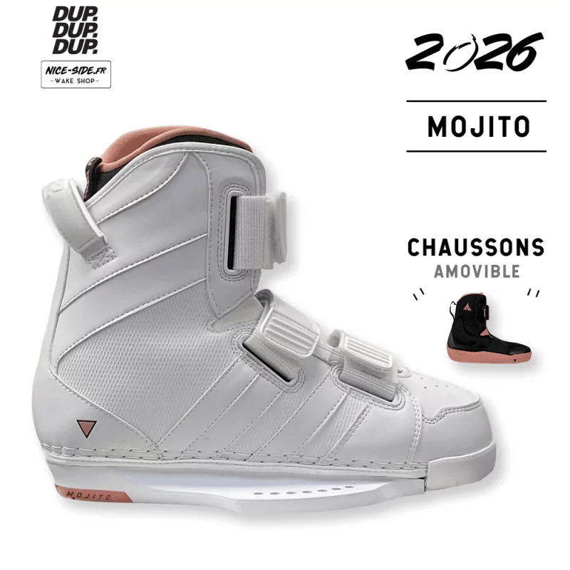 2026 Chausses Double Up Figment Mojito blanche wakeboard cable