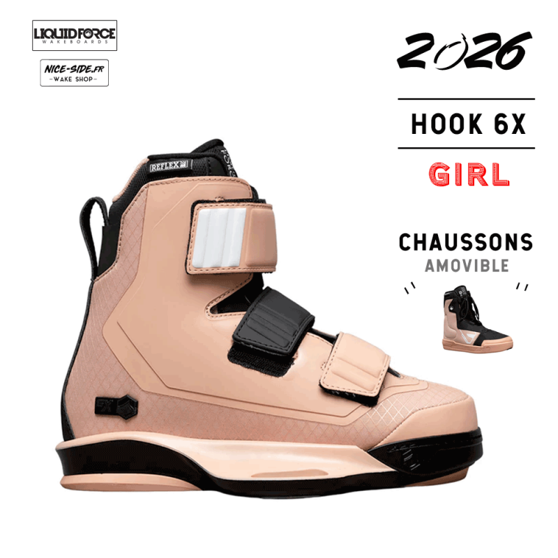 2026 Chausses Liquid Force Hook 6X Corail wakepark