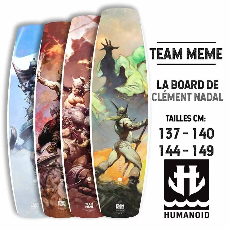 planche de wakeboard Humanoid 2018 Team Meme 149 cm, 144 cm, 140 cm, 137 cm